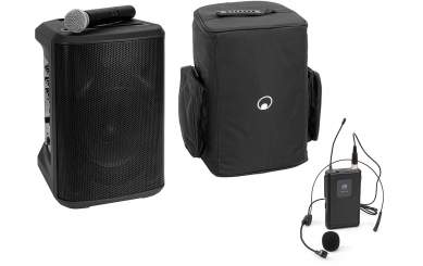 Omnitronic Set PORTY-8A Drahtlos-PA-System + Taschensender inkl. Headset + Soft-Bag 