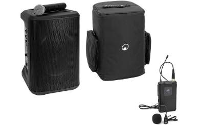 Omnitronic Set PORTY-8A Drahtlos-PA-System + Taschensender inkl. Lavaliermikrofon + Soft-Bag 