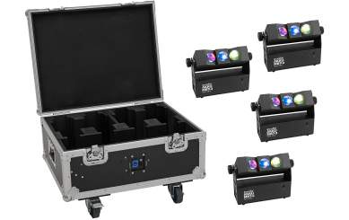 Eurolite Set 4x AKKU MBT-3 Spot MK2 + Flightcase mit Rollen und Ladefunktion 