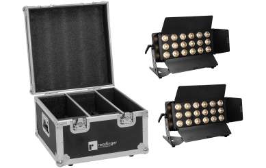Eurolite Set 2x LED CLS-18 QCL RGB/WW 18x7W + Flightcase 