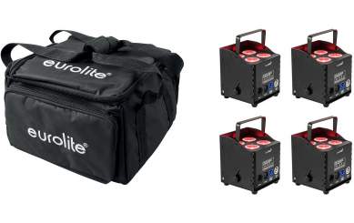 Eurolite Set 4x AKKU UP-4 QCL Spot QuickDMX MK2 + Soft-Bag 