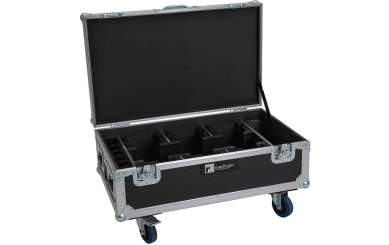 Roadinger Flightcase 6x AKKU UP-4 QCL Spot QuickDMX MK2 mit Ladefunktion und Rollen 