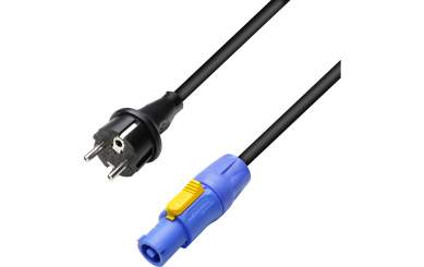 Adam Hall 8101 PCON 0500 - Netzkabel CEE 7/7 - Powercon 1.5 mm² 5 m 