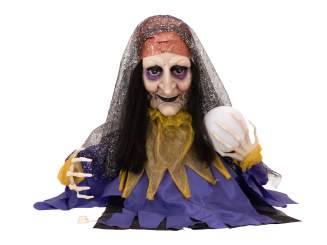 Europalms Halloween Figur Wahrsagerin, animiert 50cm 