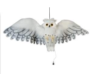 Europalms Halloween Schnee-Eule, animiert, 80cm 