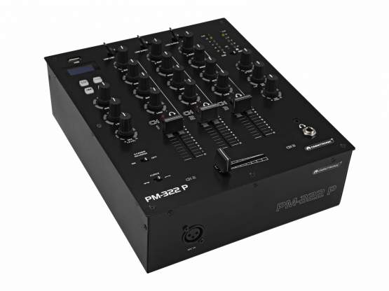 Omnitronic PM-322P 3-Kanal-DJ-Mixer mit Bluetooth und USB-Player 