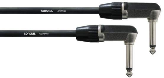 Cordial CFI 0,15 RR Audiokabel, Länge  0,15m, 2x  6,3mm Winkelklinke: unsymmetrisch, schwarz 