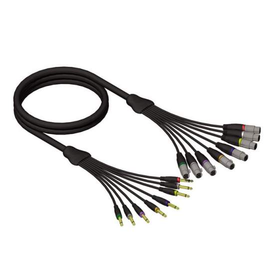 Adam Hall REF 8024 5 - Multicore-Kabel 8 x XLR female auf 6,3 mm Klinke mono 5 m 