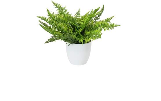 Europalms Farnbusch im Dekotopf, 22 Blätter, 33cm, Kunststoffpflanze 
