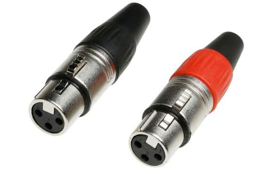 Adam Hall 7907 XLR-Kabel-Steckverbinder, 3-Pol female, Paar rot/schwarz 