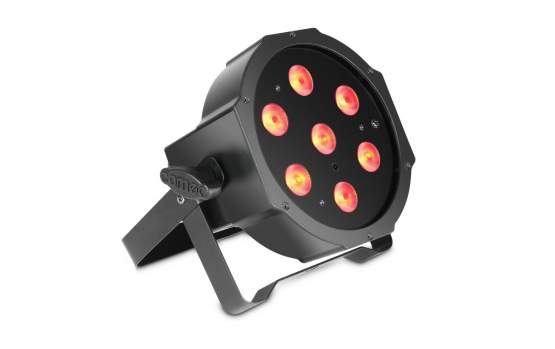 Cameo FLAT PAR 1 RGBW IR 7 x 4 W High Power FLAT RGBW LED PAR-Scheinwerfer mit IR-Fernbedienungsoption in schwarzem Gehäuse 
