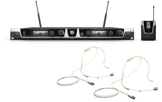 LD Systems U506 BPHH 2 Funkmikrofon System mit 2 x Bodypack und 2 x Headset beigefarben 