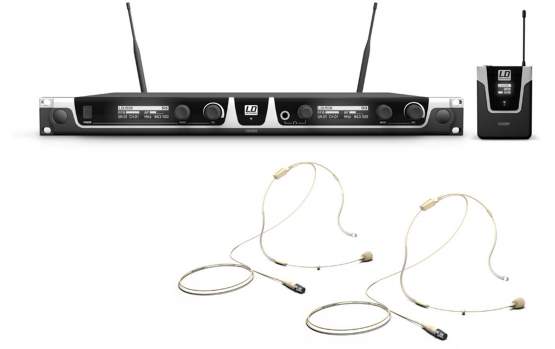 LD Systems U508 BPHH 2 Funkmikrofon System mit 2 x Bodypack und 2 x Headset beigefarben 