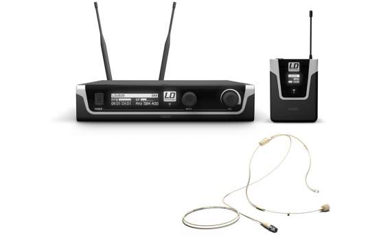 LD Systems U505 BPHH Funkmikrofon System mit Bodypack und Headset beigefarben 