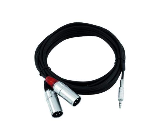 Omnitronic Adapterkabel 3,5 Klinke / 2 x XLR (M) 1,5m schwarz 