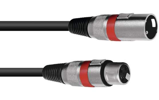 Omnitronic XLR Kabel 3pol., 1,5m, schwarz/rot 
