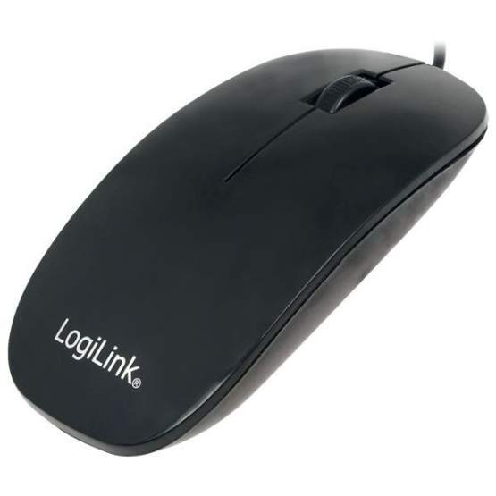 Optische Maus schwarz im flachen Design LogiLink 