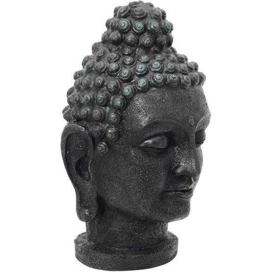 Europalms Buddhakopf, antik-schwarz, 75cm 