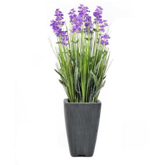 Europalms Lavendel, lila, im Dekotopf, 45cm, Kunststoff 