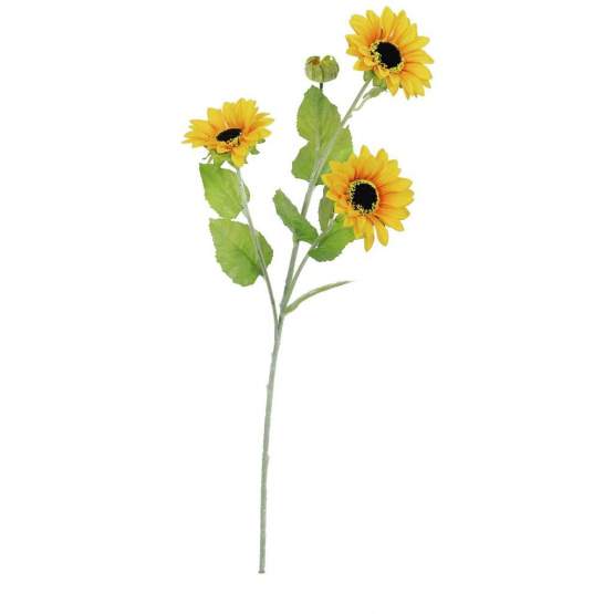 Europalms Sonnenblumenzweig x3, 70cm, Kunststoff 