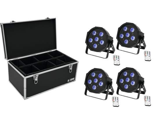 Eurolite Set 4x LED SLS-603 TCL UV Floor + Case TDV-1 
