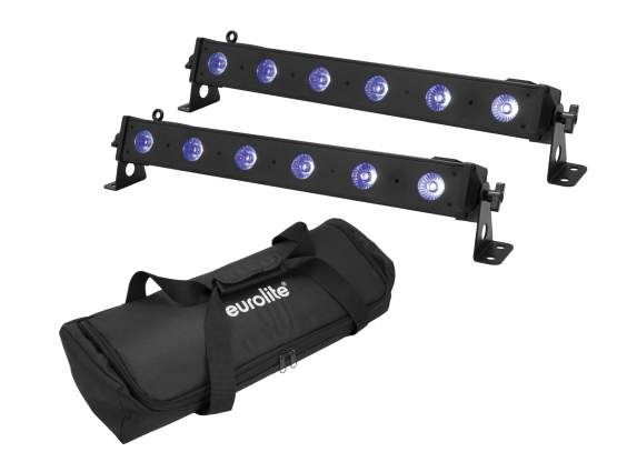 Eurolite Set 2x LED BAR-6 QCL RGB+UV Leiste + Soft-Bag 