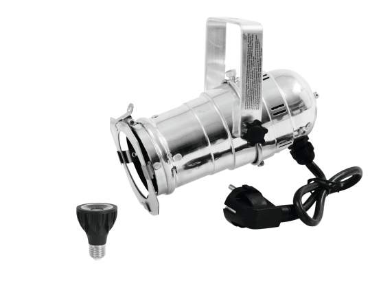 Eurolite Set PAR-20 Spot sil + PAR-20 230V COB 6W E-27 LED 1800-3000K dim2warm 