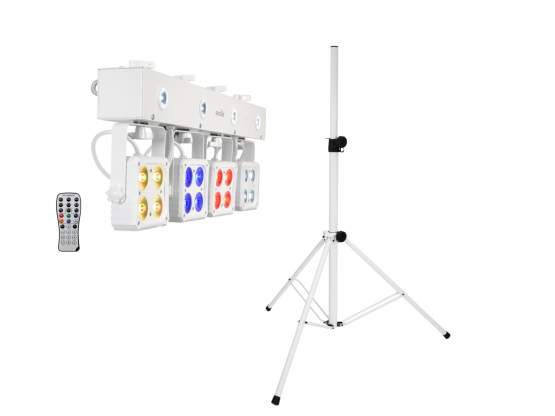 Eurolite Set LED KLS-180 weiß + BS-2 EU Boxenhochständer weiß 
