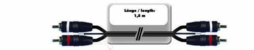Omnitronic Cinch Kabel 2x2 Erdung 1,5m 