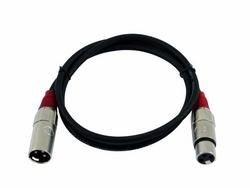 Omnitronic XLR Kabel 3pol, 0,5m, schwarz/rot 
