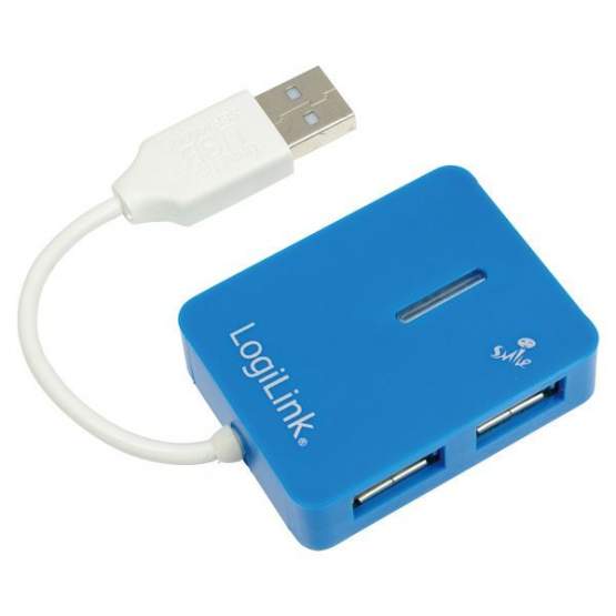 Logilink USB 2.0 HUB 4-port, "Smile", blue 