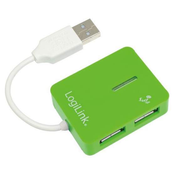 Logilink USB 2.0 HUB 4-port, "Smile", green 