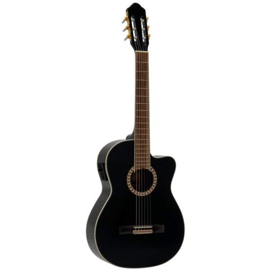 Dimavery CN-600E Klassik-Gitarre, schwarz 