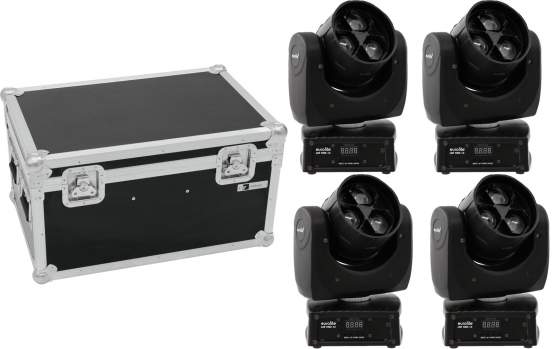 Eurolite Set 4x LED TMH-14 Moving-Head Zoom Wash + Case 