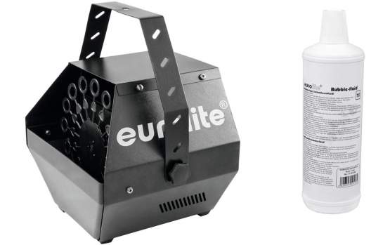 Eurolite Set B-100 Seifenblasenmaschine schwarz DMX + Seifenblasenfluid 1l 