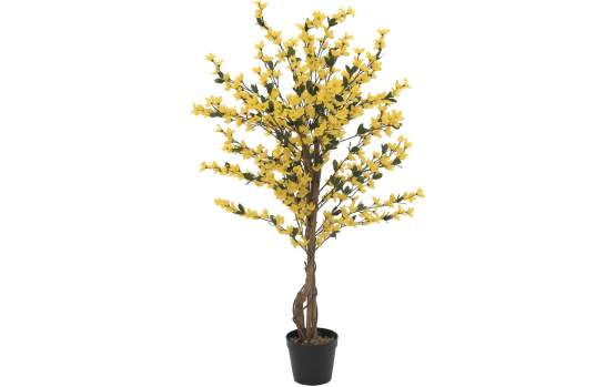 Europalms Forsythienbaum mit 4 Stämmen, gelb, 120 cm, Kunststoffpflanze 