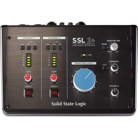 SSL 2+ 2-Kanal USB-C Audio-Interface mit 4 Ausgängen 