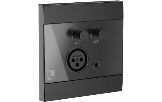 Audac WP210 Universelles Wandbedienfeld mit Mikrofon & Line Eingang schwarz 