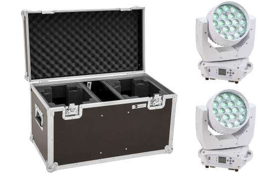 Eurolite Set 2x LED TMH-X4 Moving-Head Wash Zoom ws + Case 