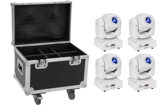 Eurolite Set 4x LED TMH-S60 Moving-Head-Spot ws + Case 