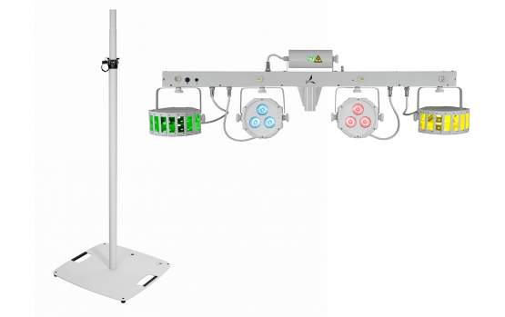 Eurolite Set LED KLS Laser Bar FX-Lichtset weiß + BPS-3 Boxenhochständer weiß 