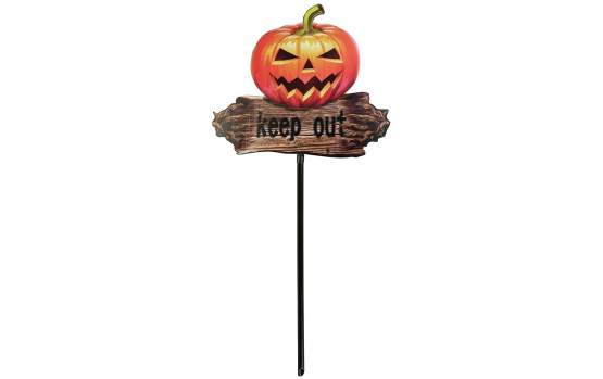 Europalms Halloween Bodenstecker Kürbis "KEEP OUT", 50cm 