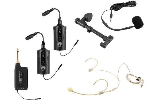 Omnitronic Set FAS TWO + 2x BP + Headset + Akustikgitarren-Mikrofon 660-690MHz 