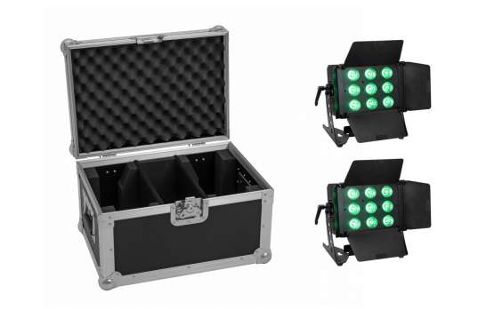 Eurolite Set 2x LED CLS-9 QCL RGB/WW 9x7W + Case 