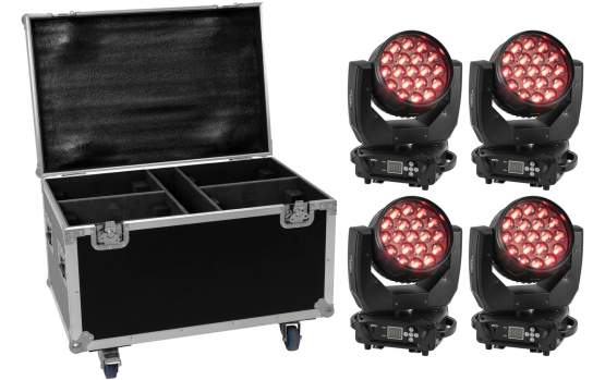 Eurolite Set 4x LED TMH-X4 + Case mit Rollen 