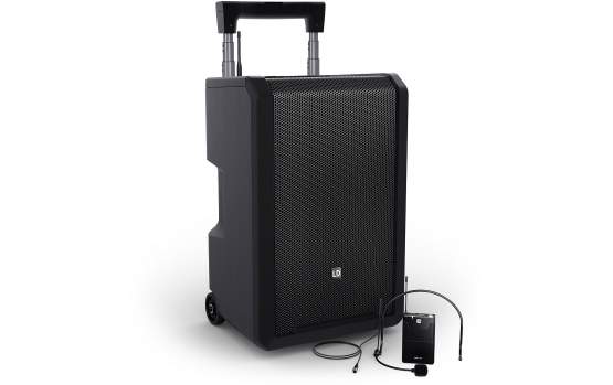 LD Systems ANNY® 10 BPH B8 - 10" Mobiler Bluetooth® PA-Lautsprecher mit Akku, Mixer und 1x Headset-Mikrofon (inkl. Taschensender) 