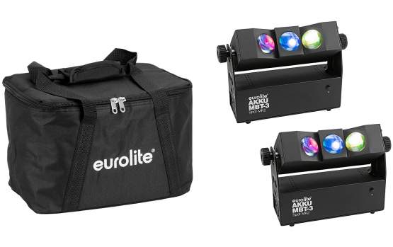 Eurolite Set 2x AKKU MBT-3 Spot MK2 + Soft-Bag 