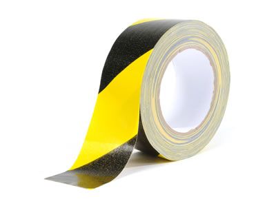 Gewebewarnband 50mm x 25m schwarz/gelb 