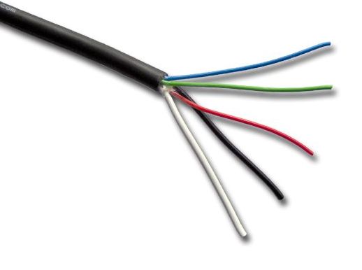 RGBW-Kabel 5-adrig, schwarz (4x0,25qmm & 1x0,8qmm) 