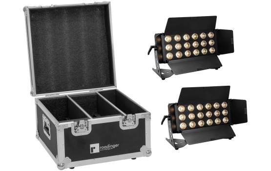 Eurolite Set 2x LED CLS-18 QCL RGB/WW 18x7W + Flightcase 